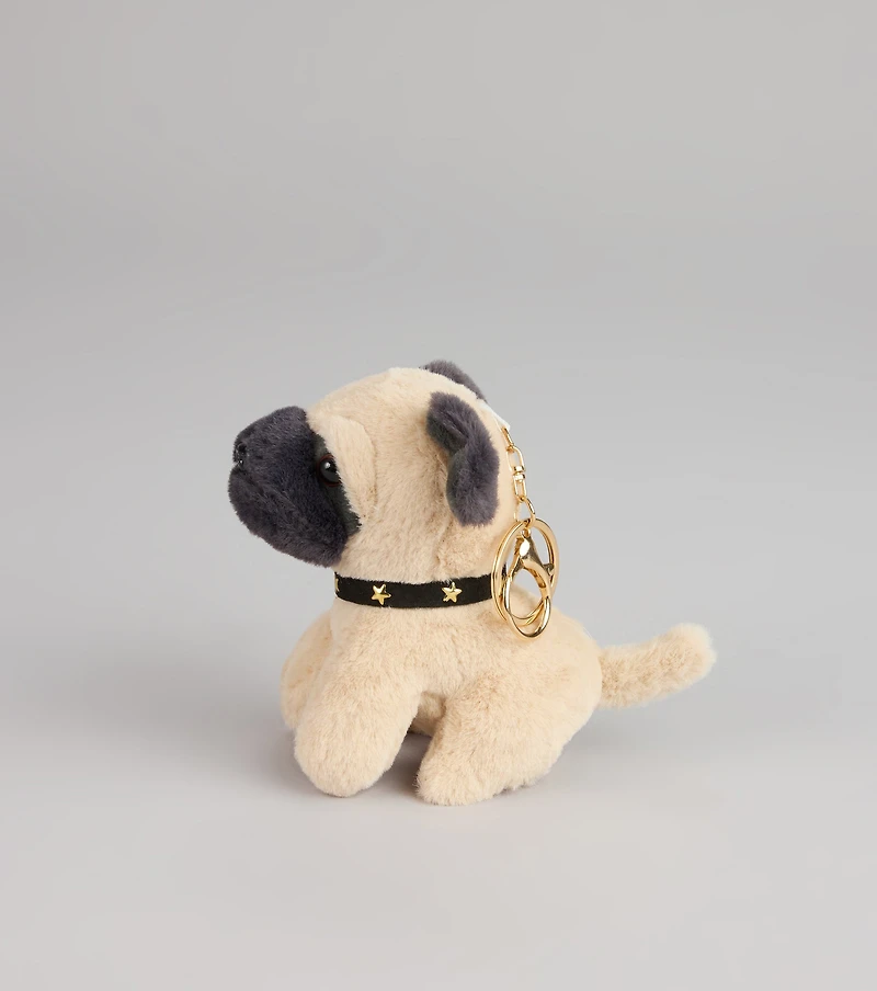 Starry Snuggles Pug Keychain