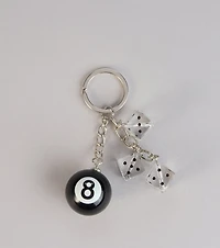 Lucky Streak 8-Ball And Dice Keychain