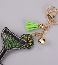 Rhinestone Margarita Puff Keychain