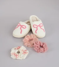 Cozy Cutie Slippers And Scrunchies Set