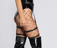 Take Charge Faux Leather Leg Harness