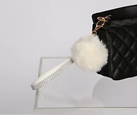 Faux Fur Pom Wristlet Keychain