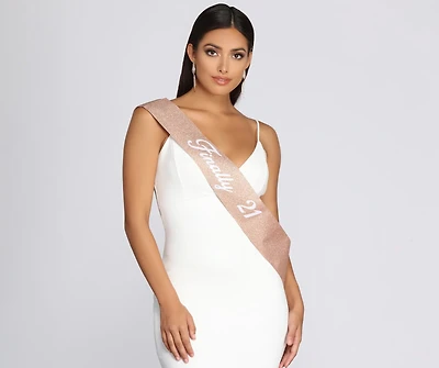 Finally 21 Glitter Sash