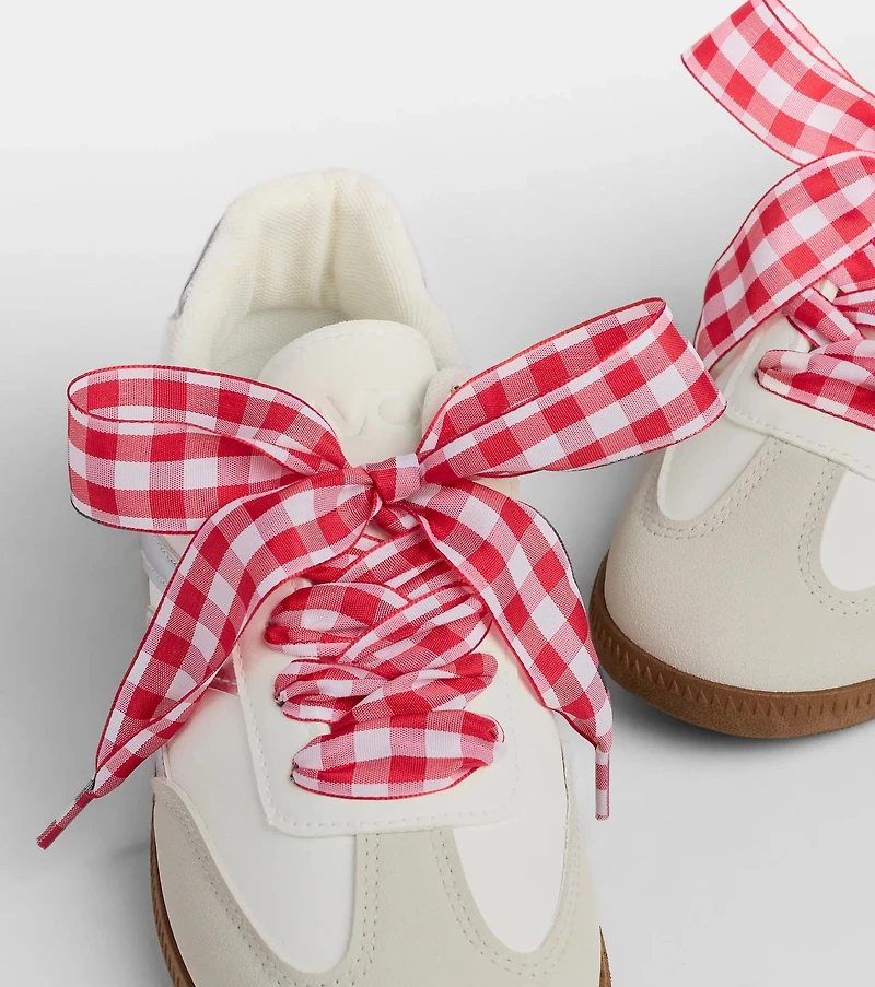 Two Pack Gingham Print Shoelaces