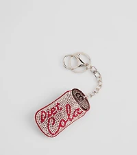 Rhinestone Diet Cola Puff Keychain