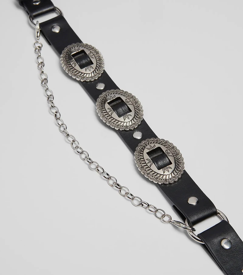 Western Concho Chain Belt Boot Charm