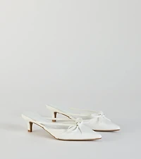 Sweetest Thing Bow Kitten Heel Mules