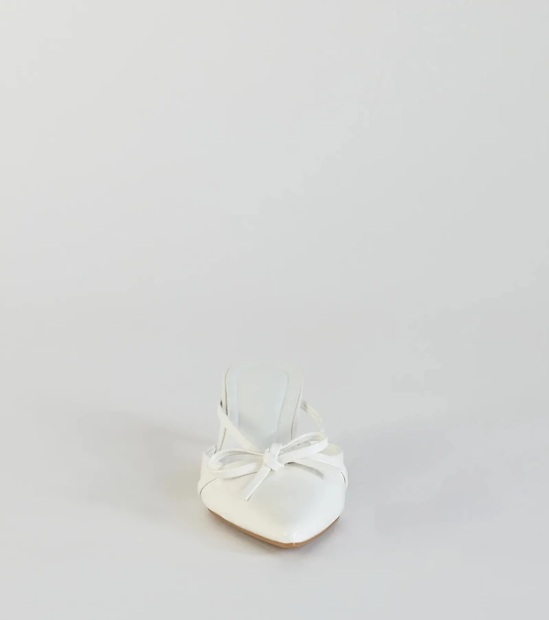 Sweetest Thing Bow Kitten Heel Mules