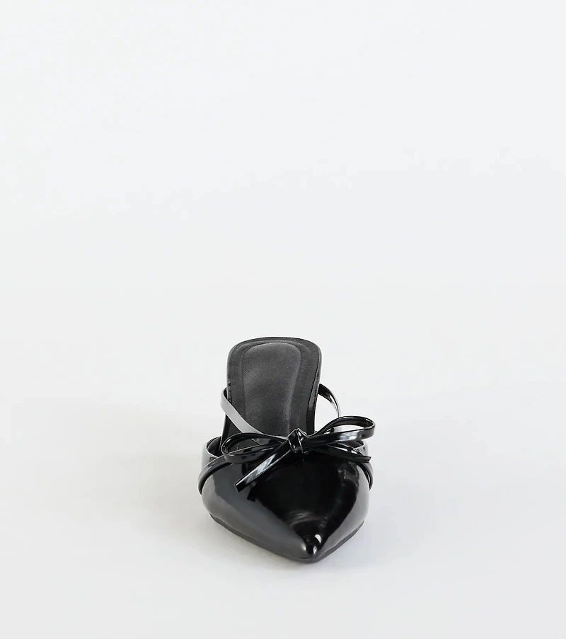 Sweetest Thing Bow Kitten Heel Mules