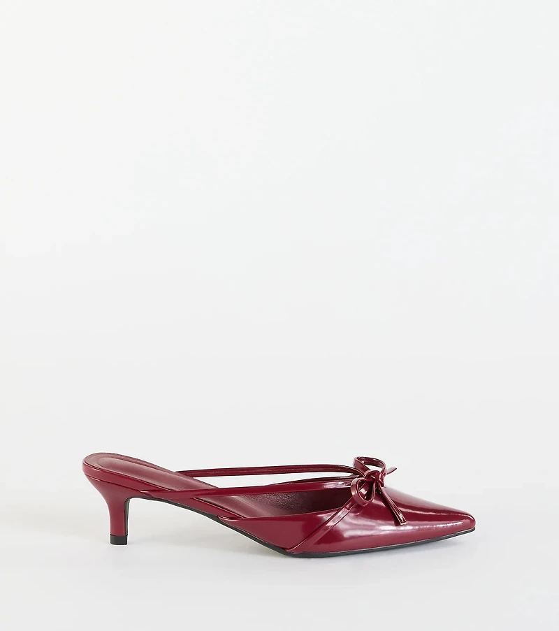 Sweetest Thing Bow Kitten Heel Mules