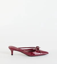 Sweetest Thing Bow Kitten Heel Mules