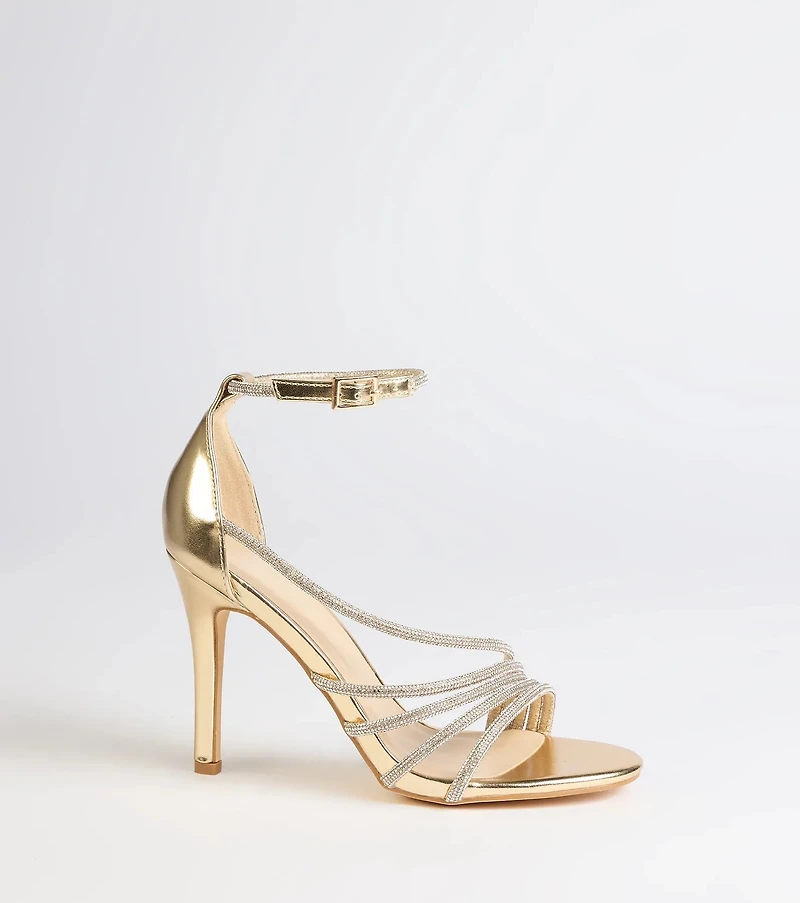 Radiant Night Rhinestone Metallic Stiletto Heels