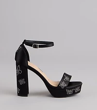 Butterfly Kisses Platform Block Heels