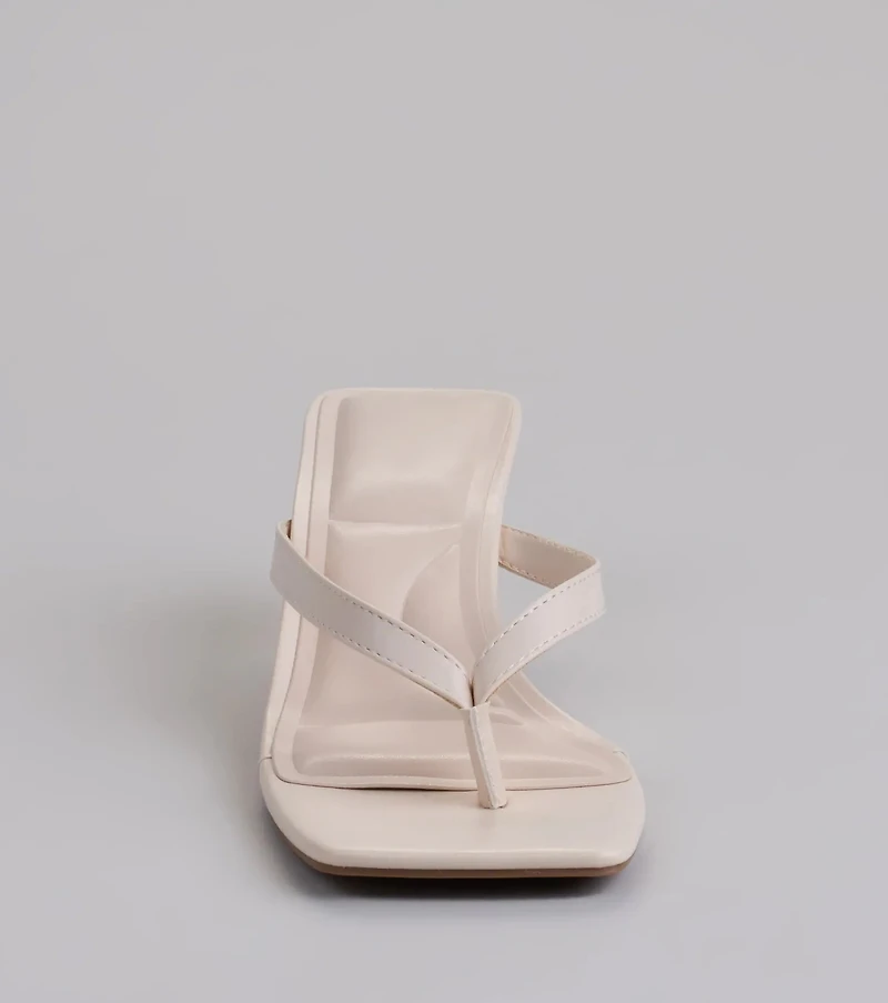 Feeling Chic Thong Square Toe Heels