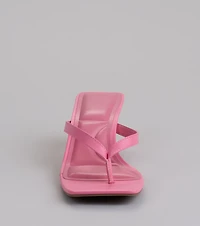 Feeling Chic Thong Square Toe Heels