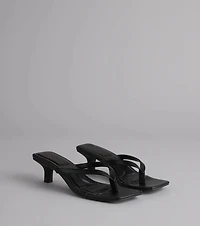 Feeling Chic Thong Square Toe Heels