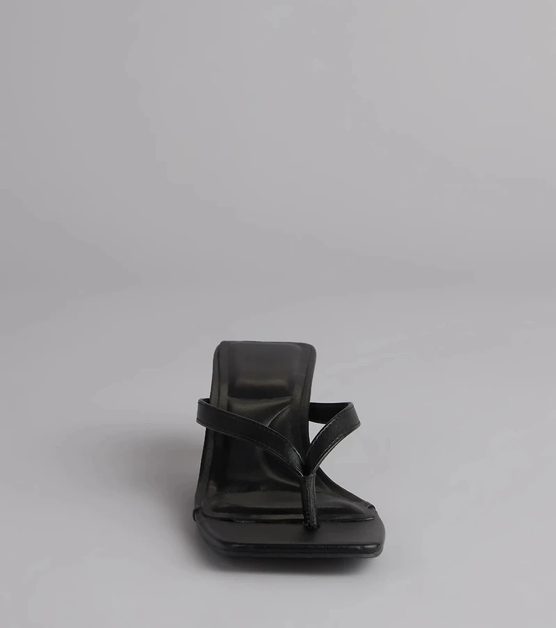 Feeling Chic Thong Square Toe Heels