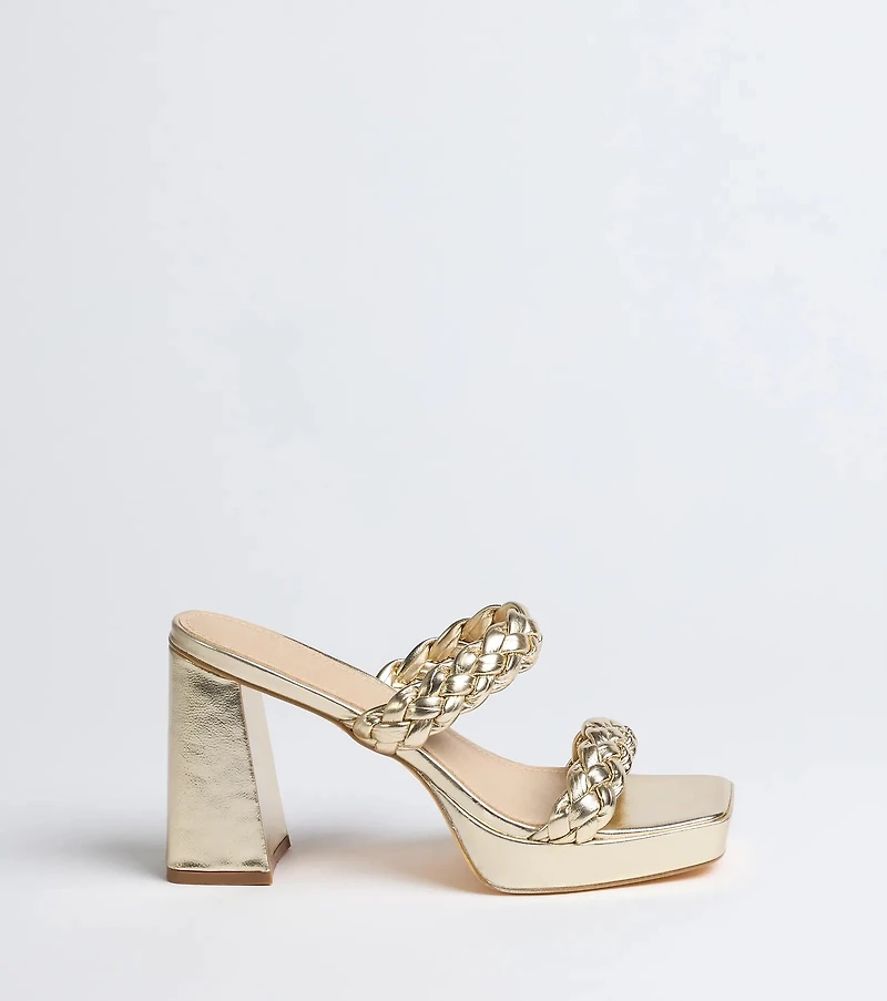 Social Season Braided Strap Mules