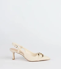 Summer Fave Linen Slingback Stiletto Pumps