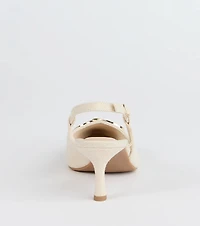 Summer Fave Linen Slingback Stiletto Pumps