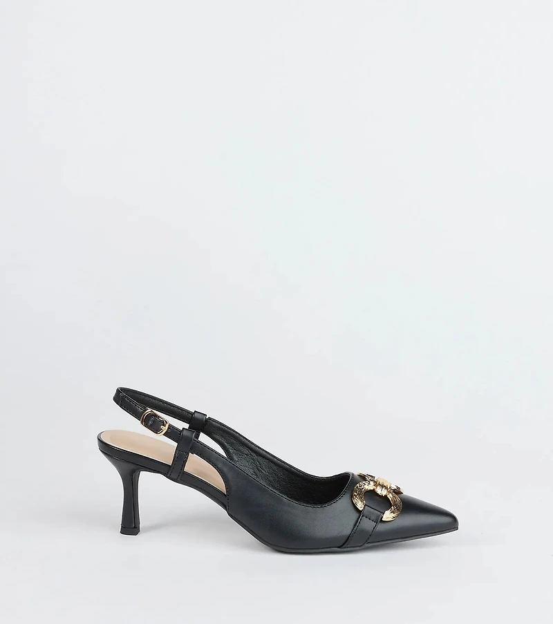 Trendy Buckle Slingback Stiletto Pumps