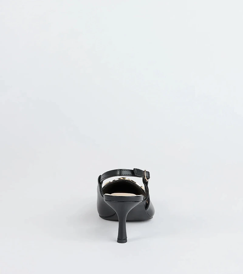 Trendy Buckle Slingback Stiletto Pumps