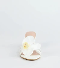 Vacay Ready Flower Strap Stiletto Mules