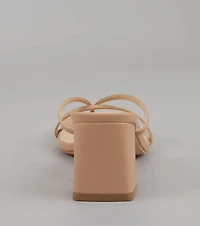 Can’t Talk, Busy Strutting Block Heel Mules