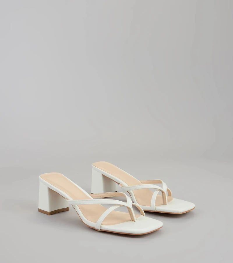 Can’t Talk, Busy Strutting Block Heel Mules