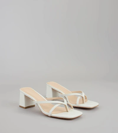 Can’t Talk, Busy Strutting Block Heel Mules