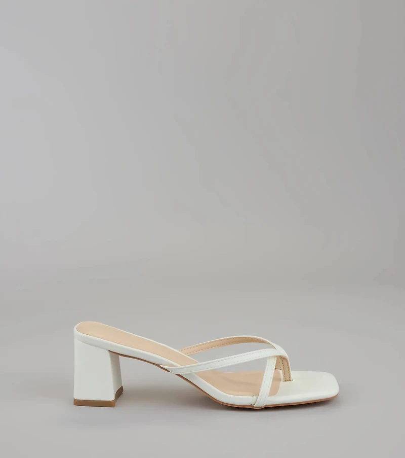 Can’t Talk, Busy Strutting Block Heel Mules