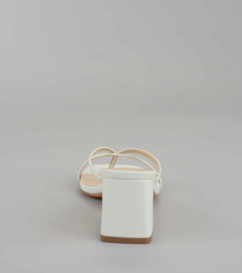 Can’t Talk, Busy Strutting Block Heel Mules