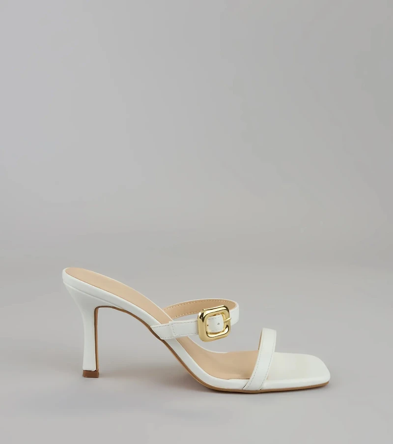 Booked and Buckled Mule Heels