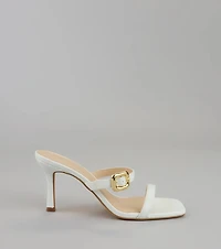 Booked and Buckled Mule Heels