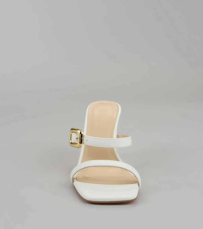 Booked and Buckled Mule Heels