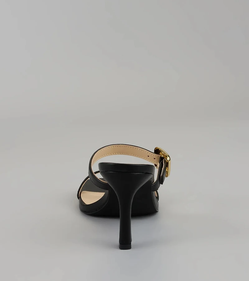 Booked and Buckled Mule Heels
