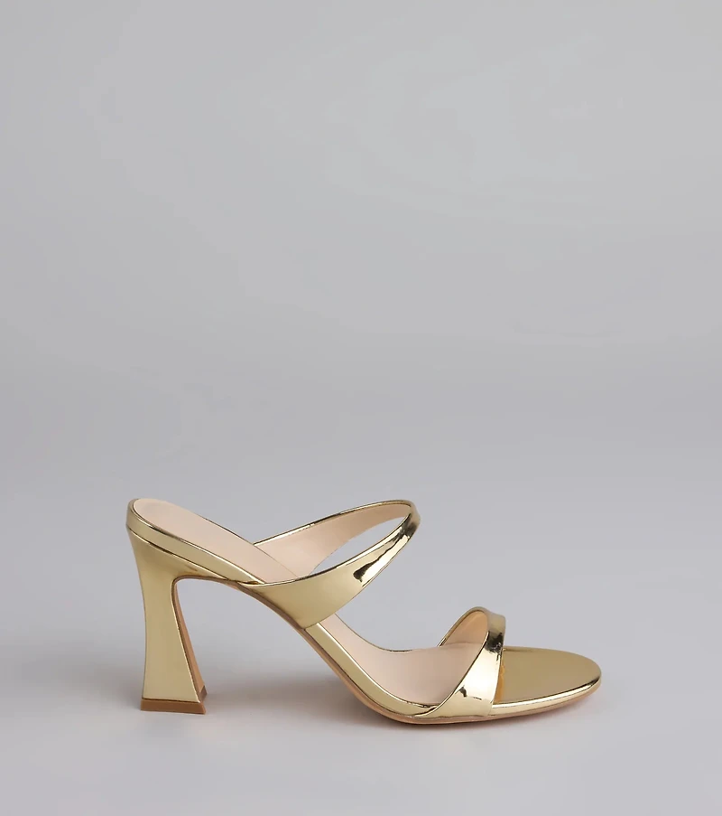 Chic Strut Strappy Block Heel Mules