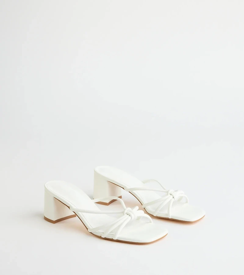 Sleek Staple Strappy Square Toe Mules
