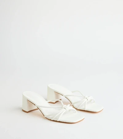 Sleek Staple Strappy Square Toe Mules