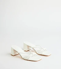 Sleek Staple Strappy Square Toe Mules