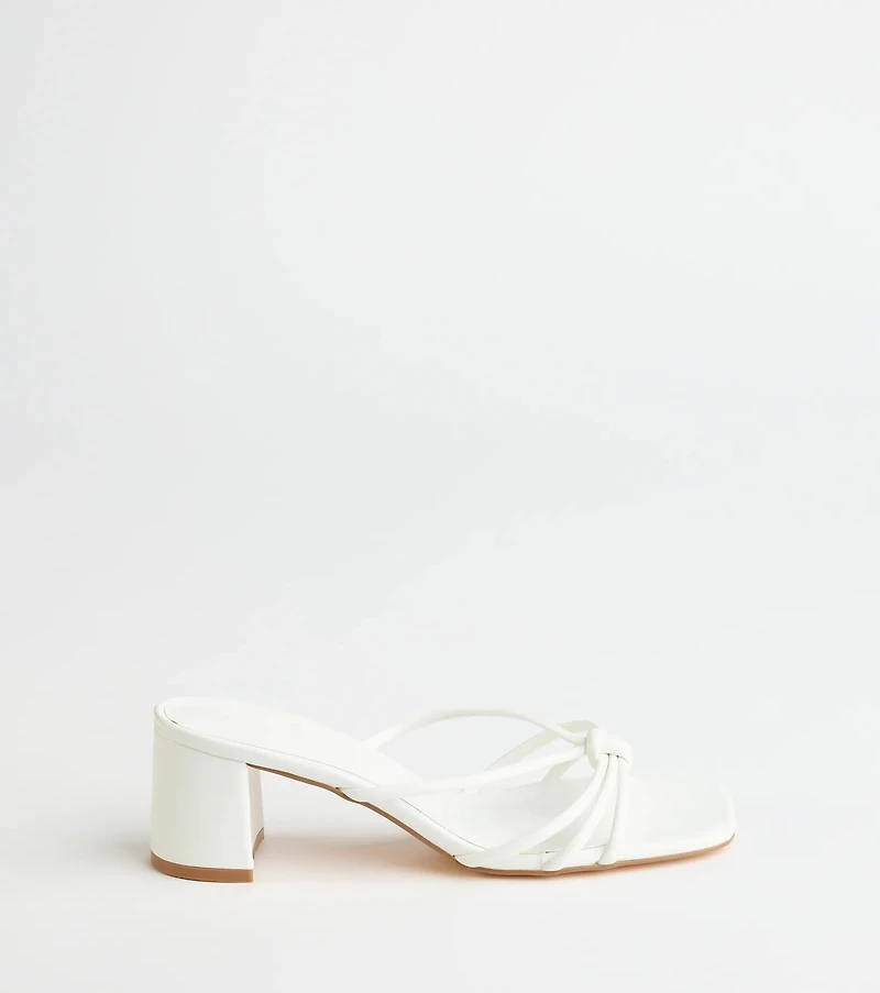 Sleek Staple Strappy Square Toe Mules