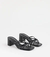 Sleek Staple Strappy Square Toe Mules