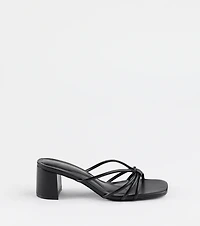 Sleek Staple Strappy Square Toe Mules