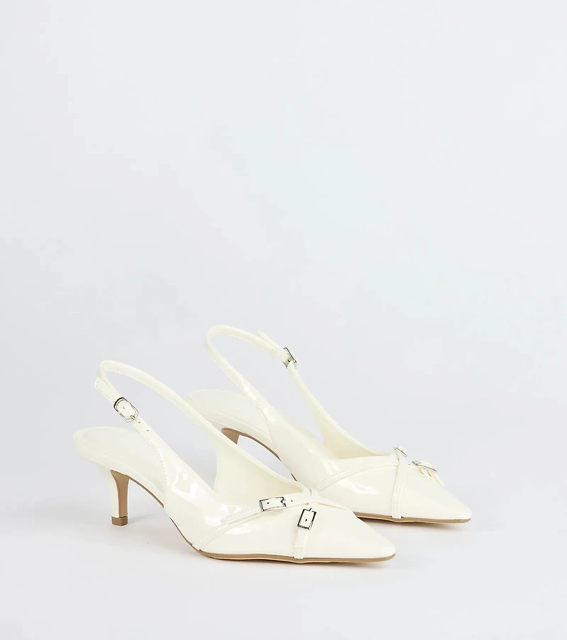 Chic Buckle Strap Sling-Back Stiletto Pumps