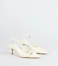 Chic Buckle Strap Sling-Back Stiletto Pumps