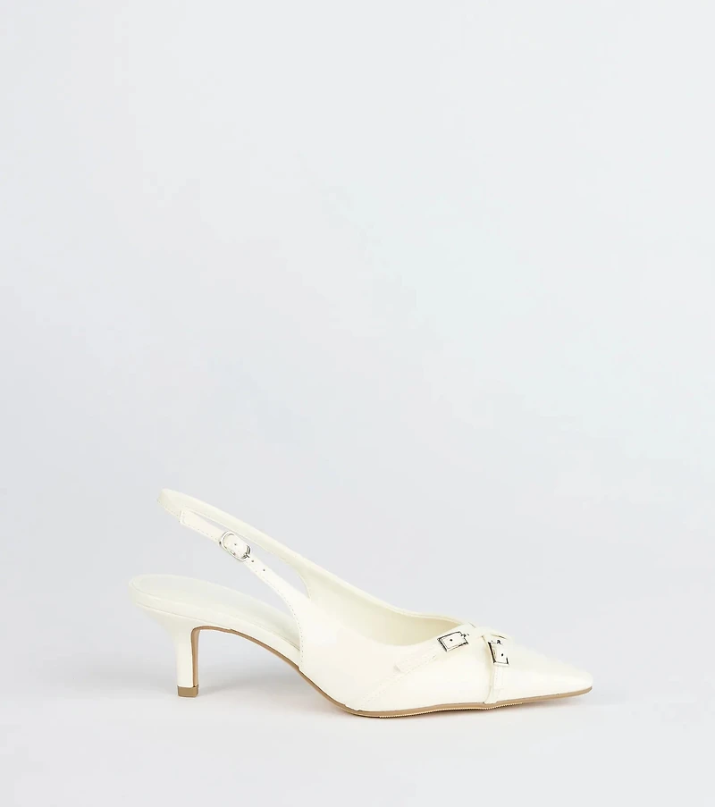 Chic Buckle Strap Sling-Back Stiletto Pumps