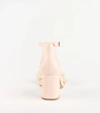 Chic Stride Rhinestone And Pearl Block Heels