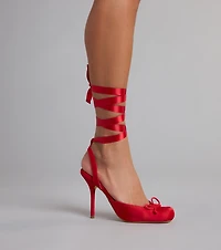 Tie It Up Satin Ballet Heels