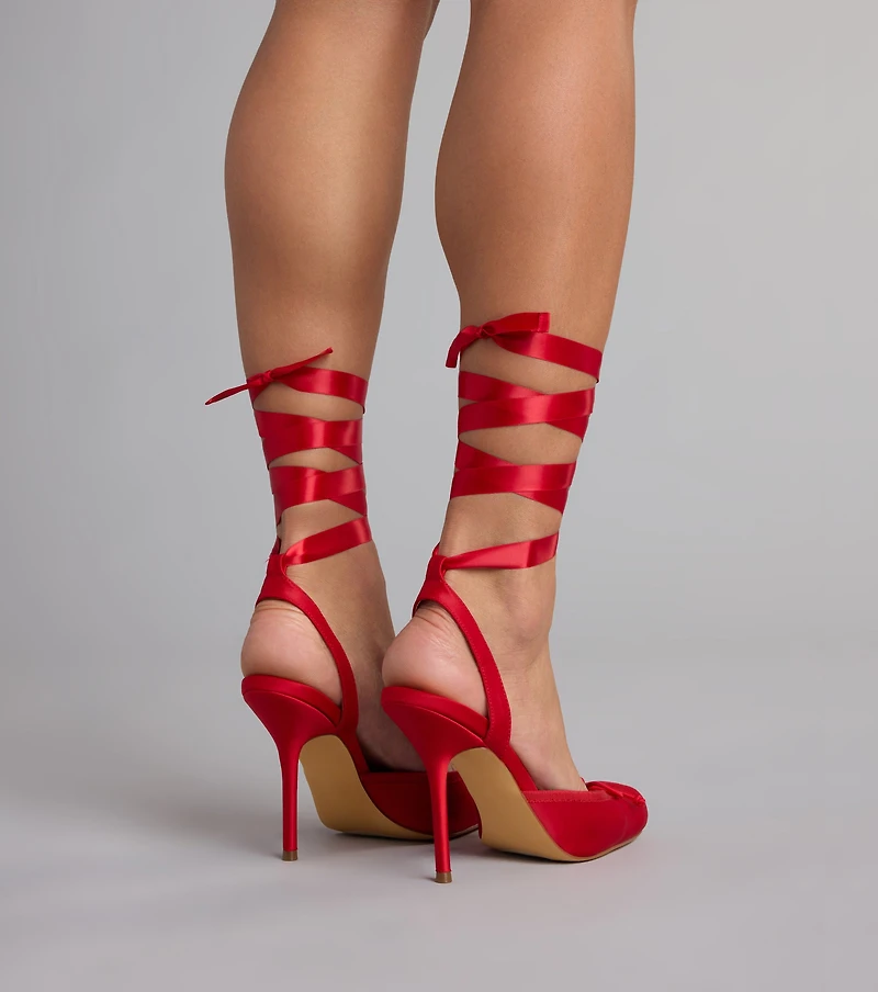 Tie It Up Satin Ballet Heels