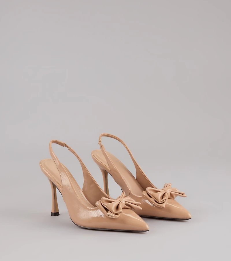 Strut Season Bow Stiletto Pumps